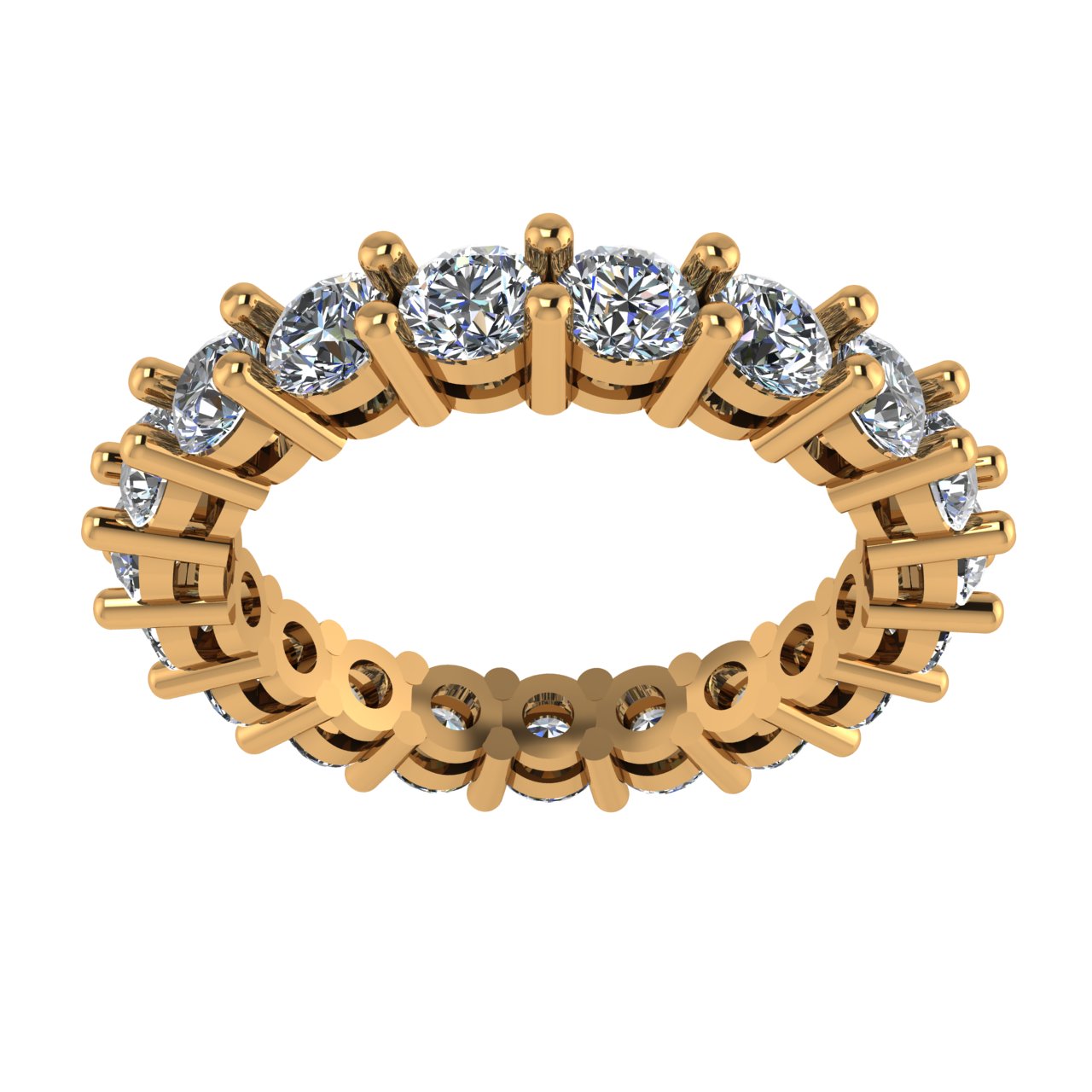 Shared Prong Diamond Eternity Band 14K Yellow Gold