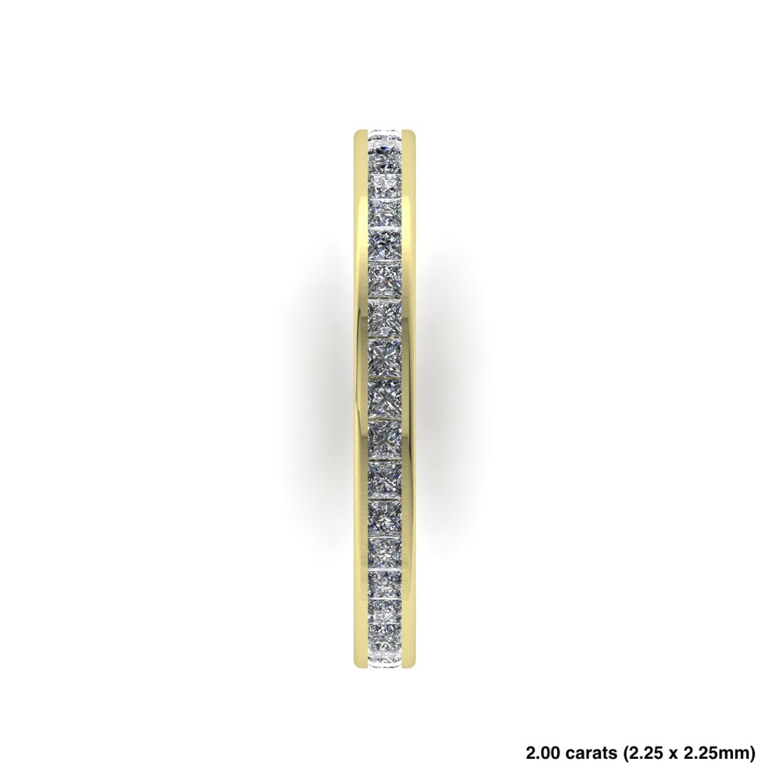 Princess Cut Diamond Channel Setting Band 14K Yellow Gold