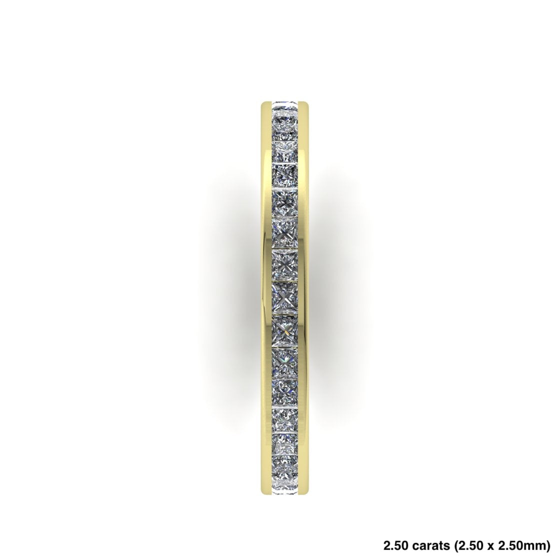 Princess Cut Diamond Channel Setting Band 14K Yellow Gold