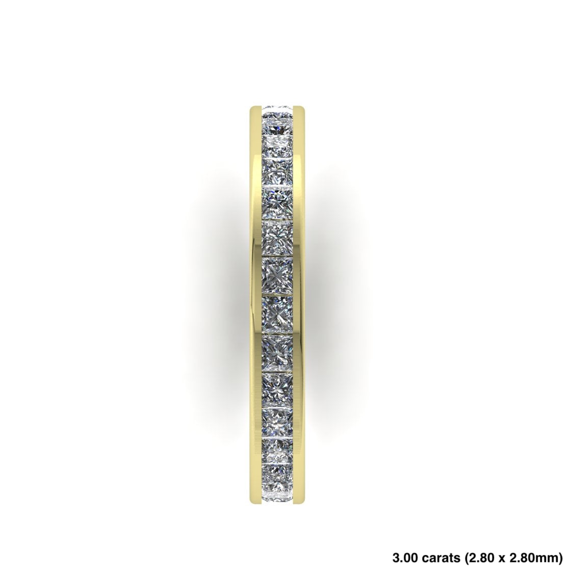 Princess Cut Diamond Channel Setting Band 14K Yellow Gold