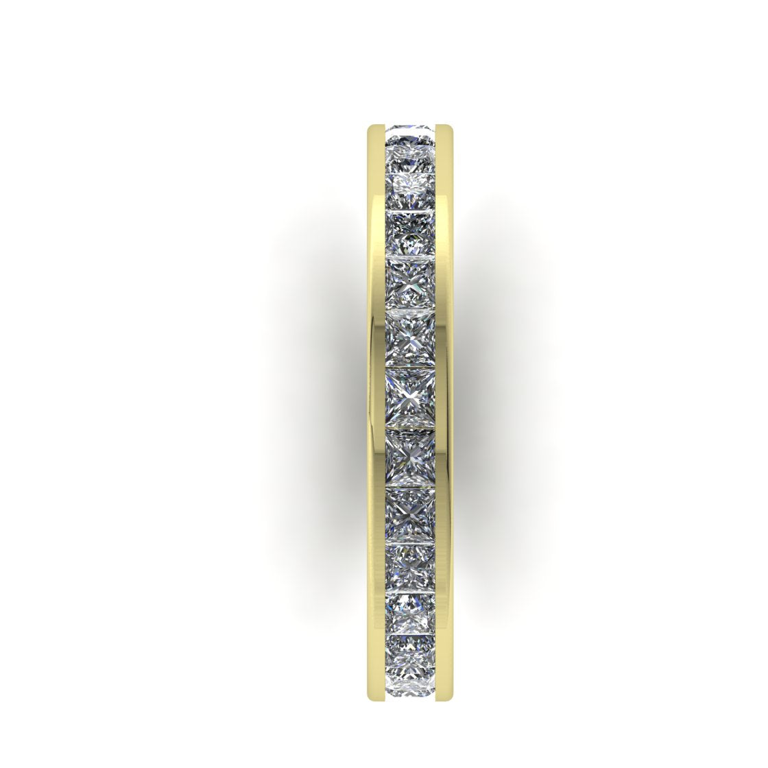 Princess Cut Diamond Channel Setting Band 14K Yellow Gold