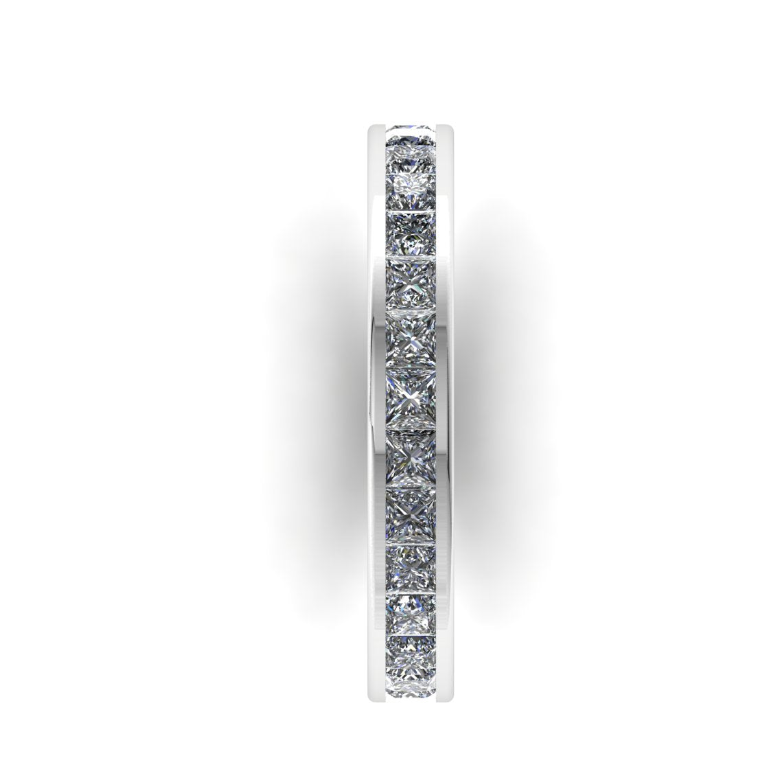 Princess Cut Diamond Channel Setting Band 14K White Gold