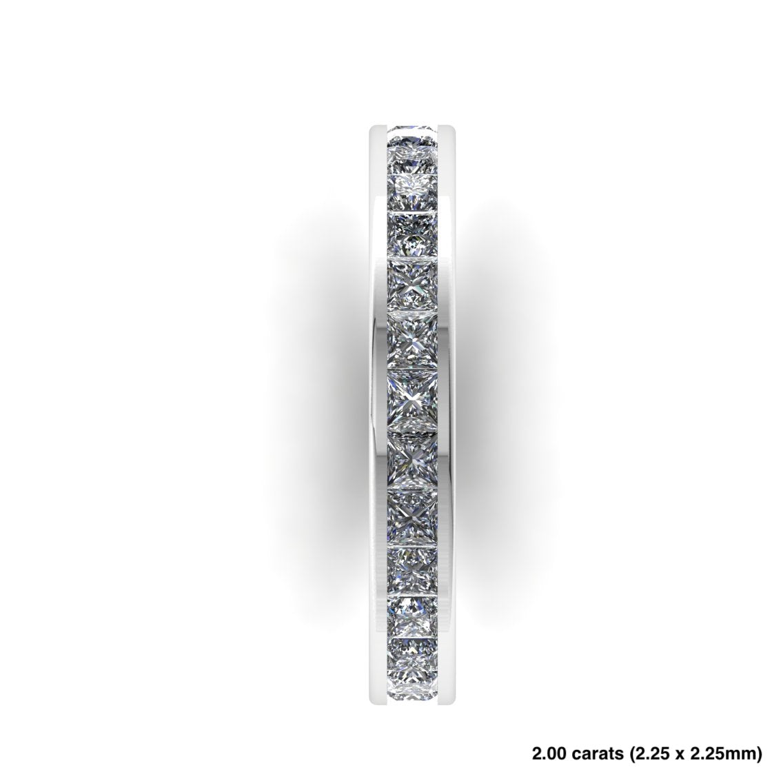 Princess Cut Diamond Channel Setting Band 14K White Gold