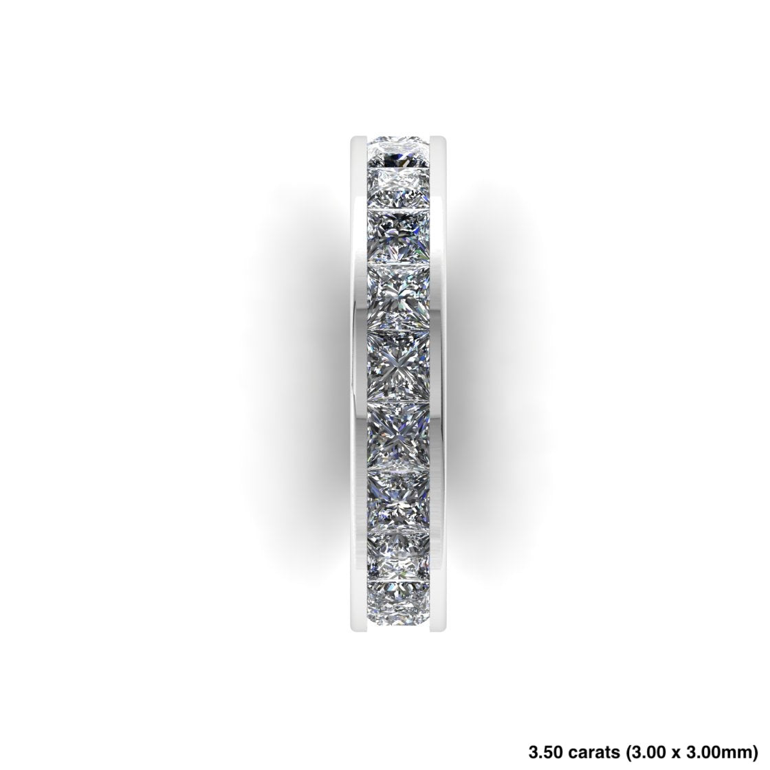Princess Cut Diamond Channel Setting Band 14K White Gold