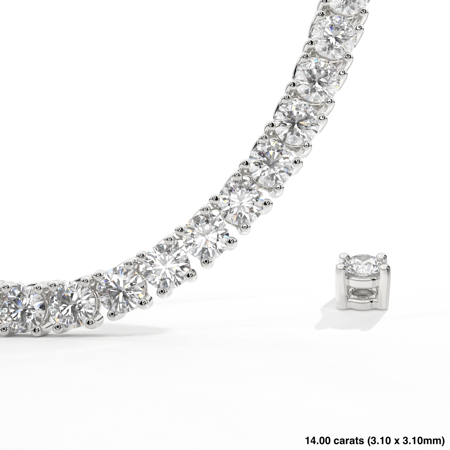 Diamond Tennis Necklace 14K White Gold