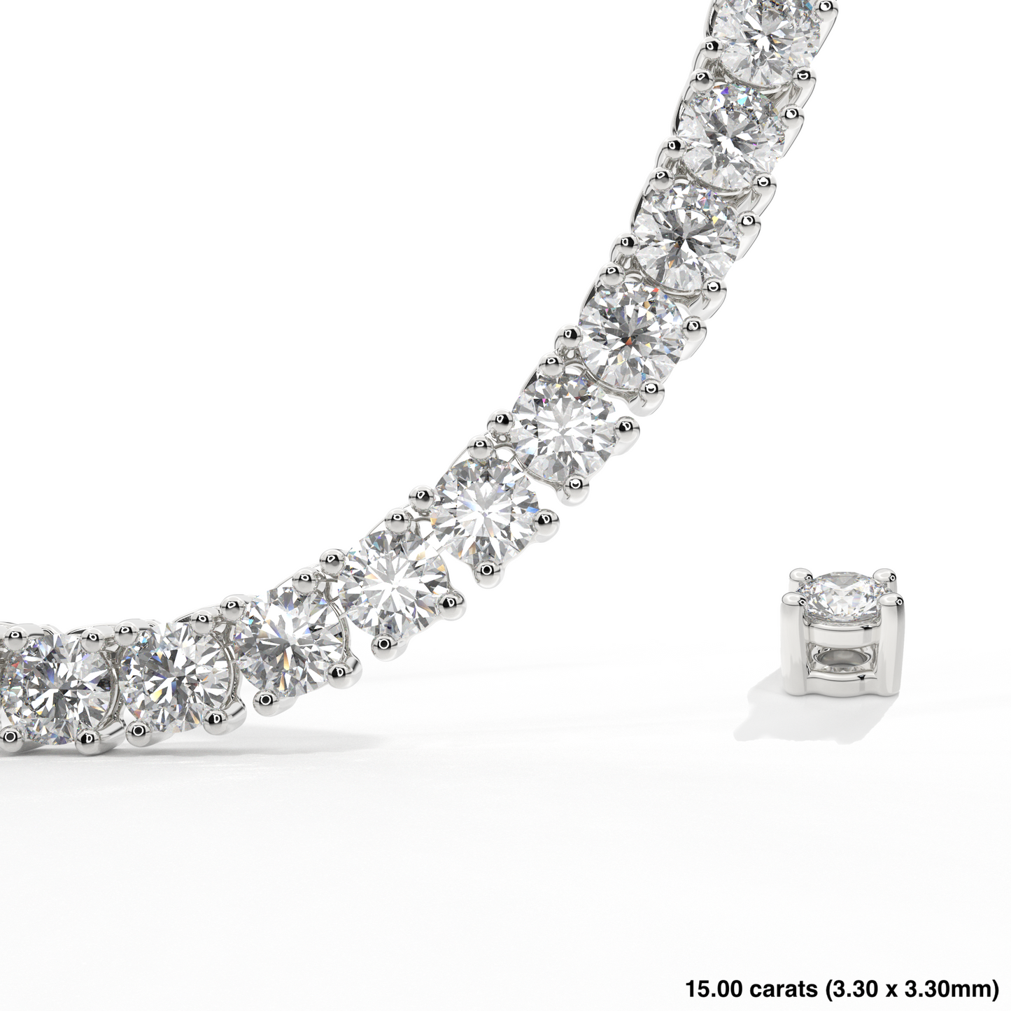 Diamond Tennis Necklace 14K White Gold