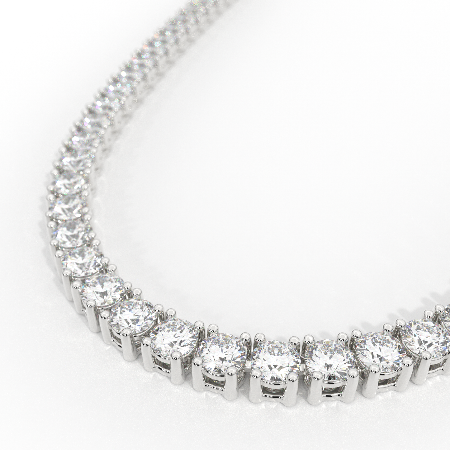Diamond Tennis Necklace 14K White Gold