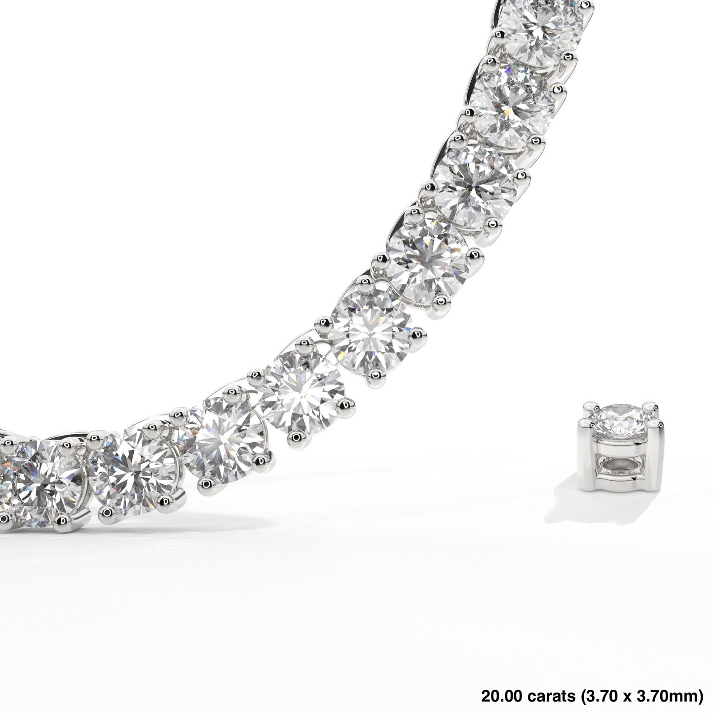 Diamond Tennis Necklace 14K White Gold