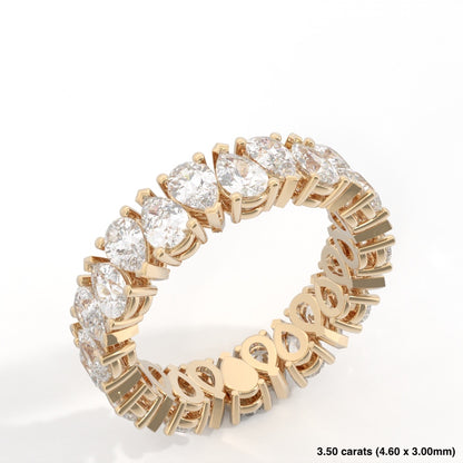 Pear Cut Alternating Diamond Band 14K Yellow Gold