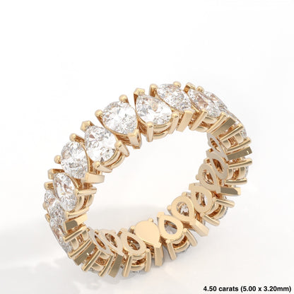 Pear Cut Alternating Diamond Band 14K Yellow Gold