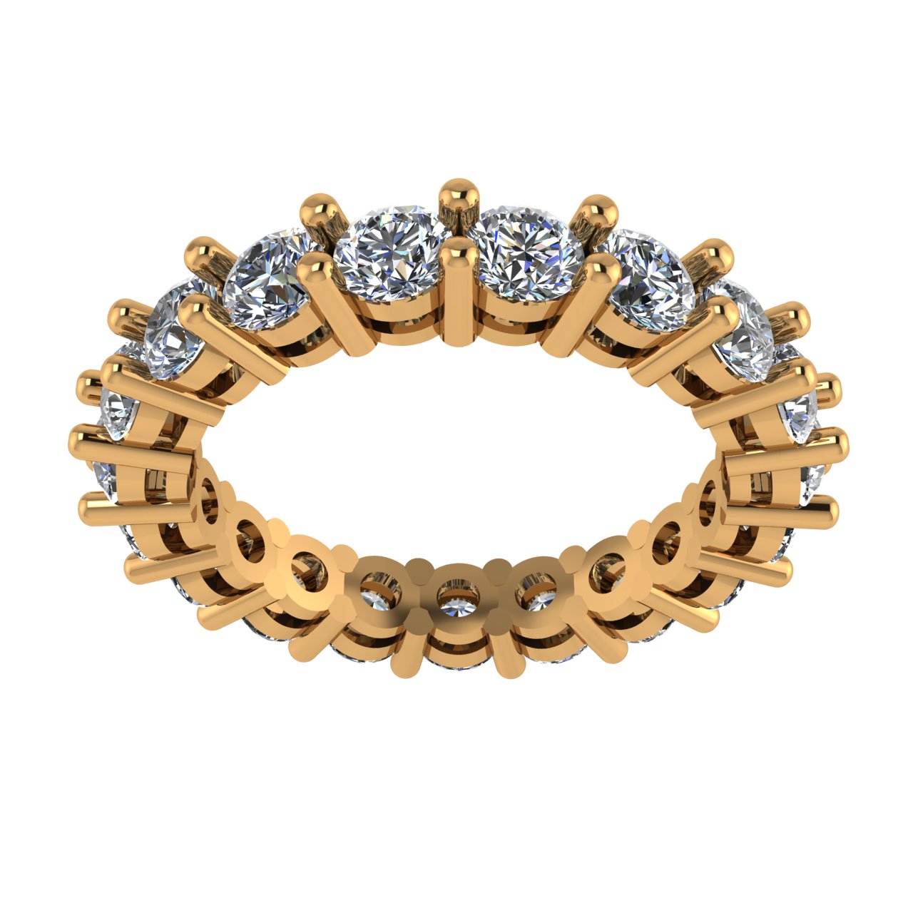 Shared Prong Diamond Eternity Band 14K Yellow Gold