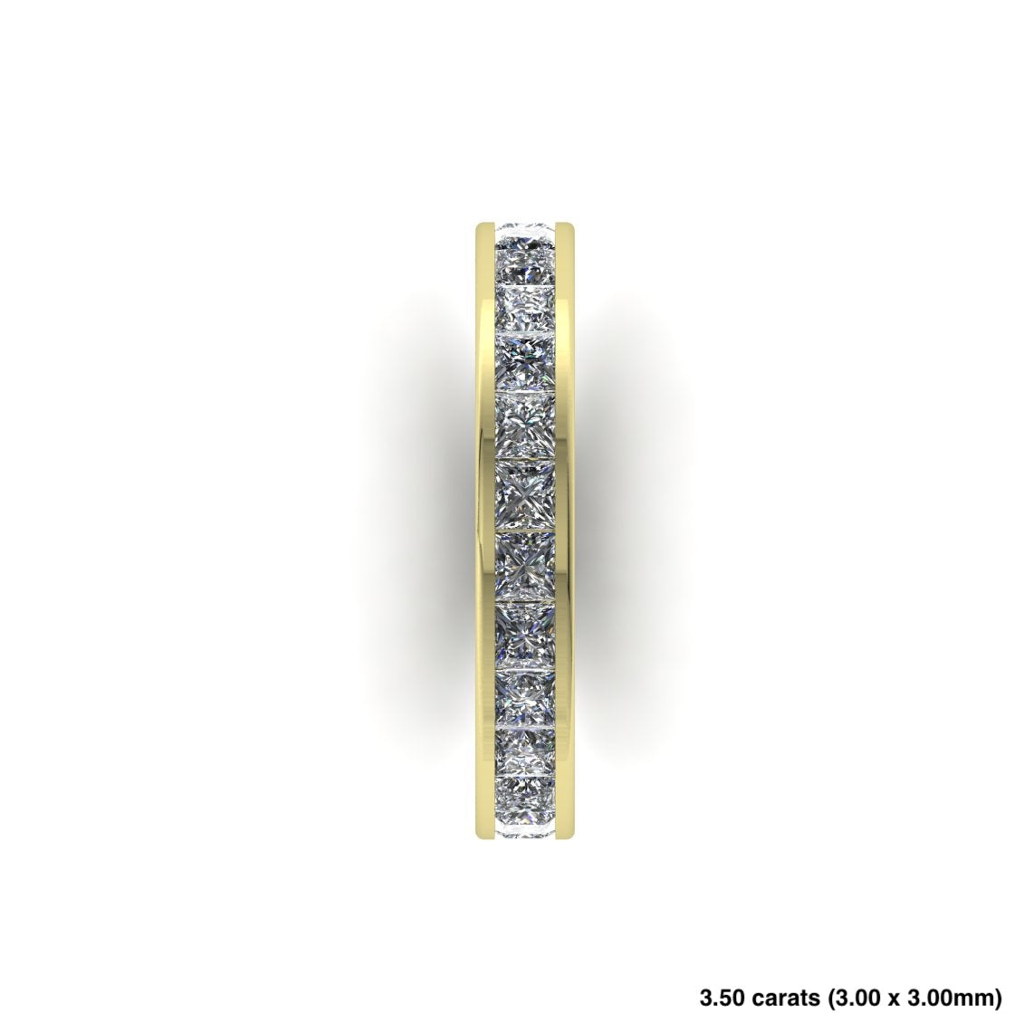 Princess Cut Diamond Channel Setting Band 14K Yellow Gold