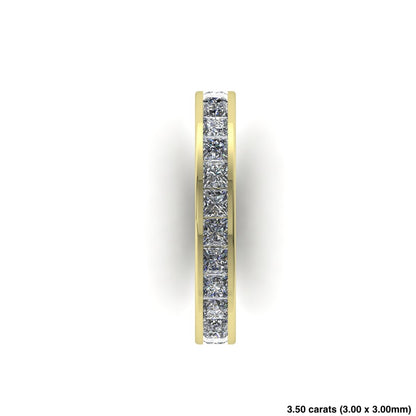 Princess Cut Diamond Channel Setting Band 14K Yellow Gold