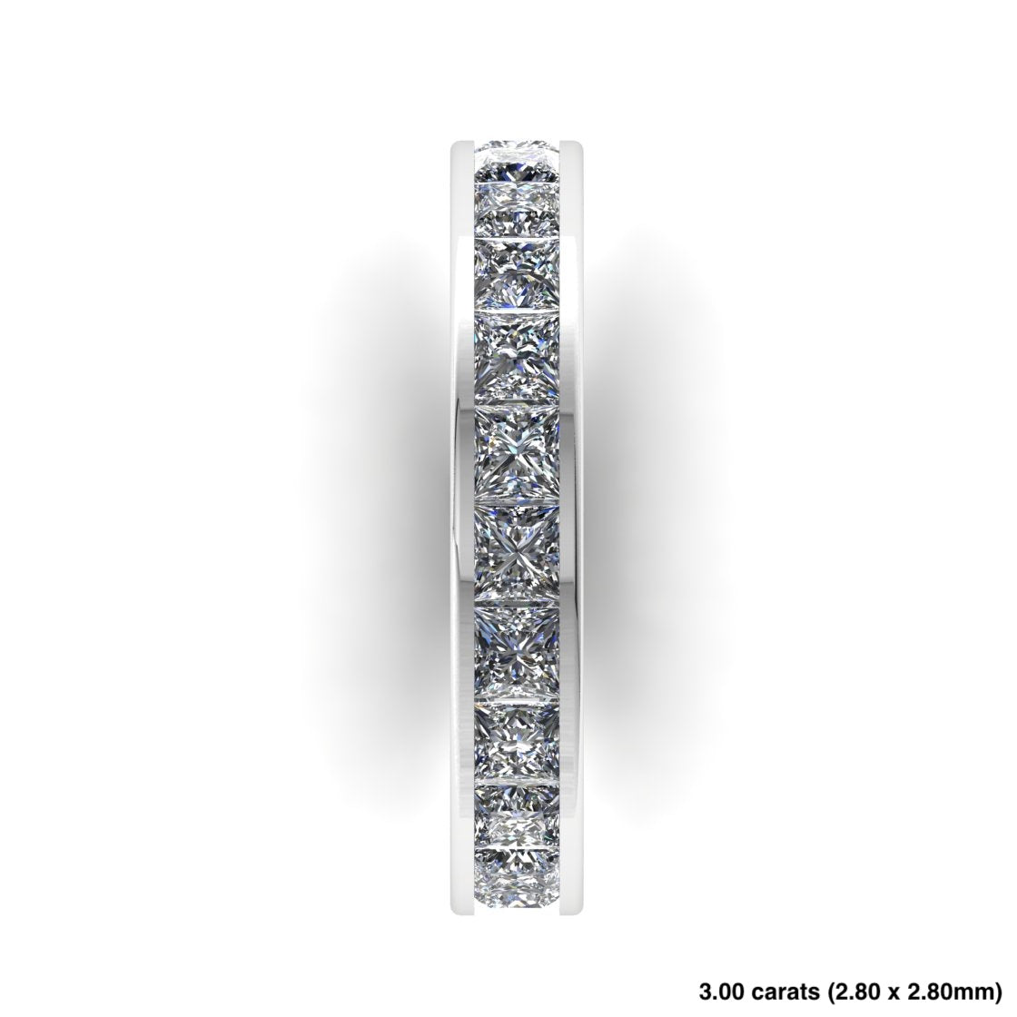 Princess Cut Diamond Channel Setting Band 14K White Gold