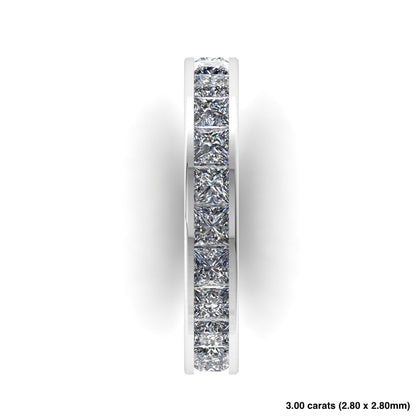 Princess Cut Diamond Channel Setting Band 14K White Gold