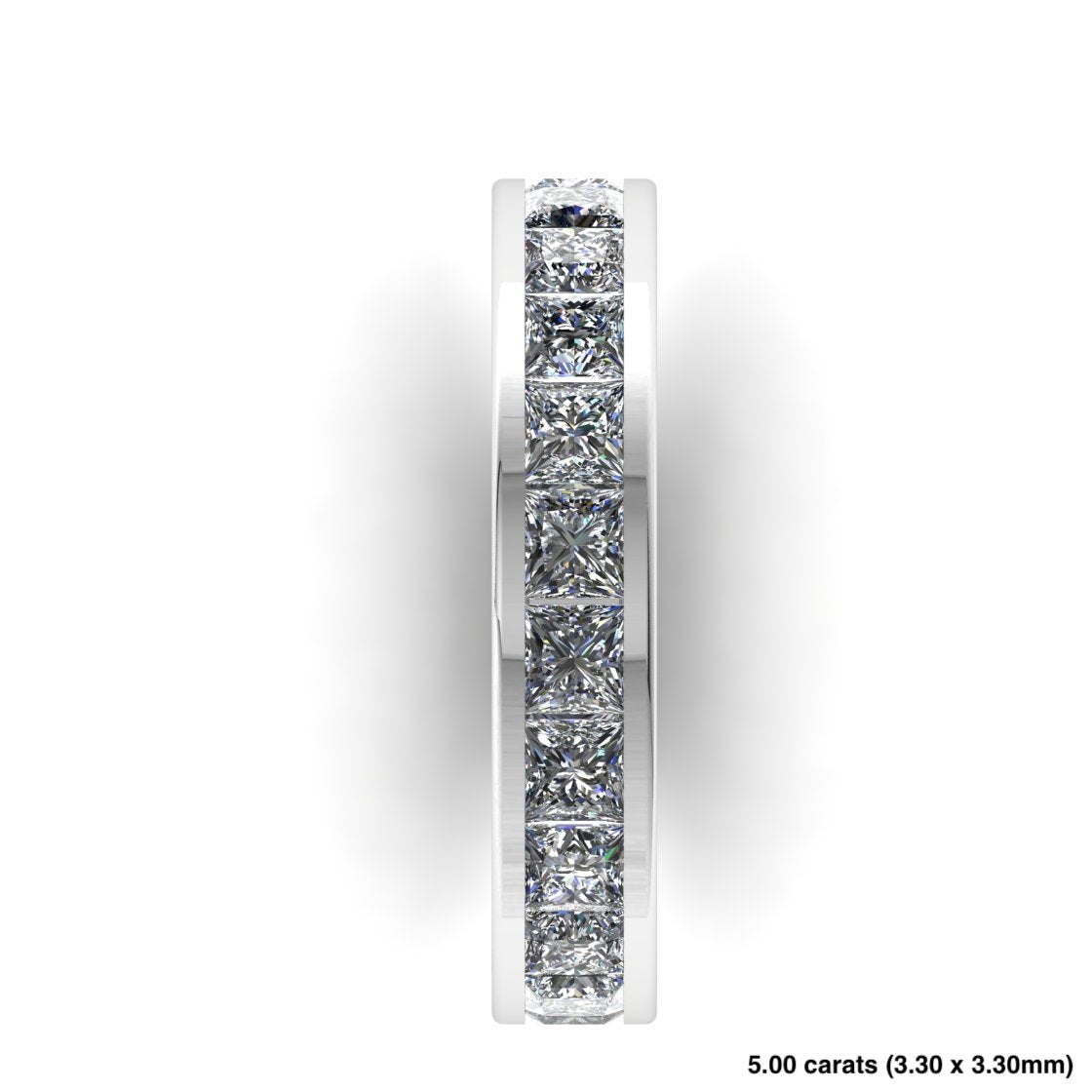 Princess Cut Diamond Channel Setting Band 14K White Gold