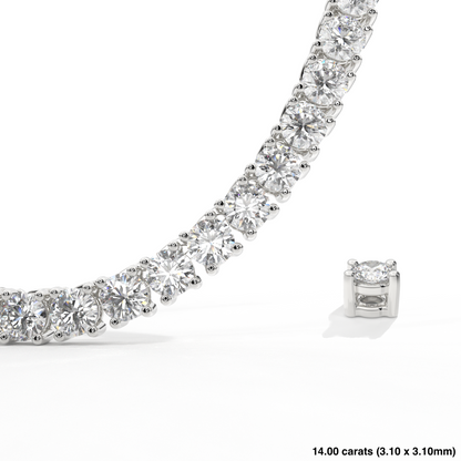Diamond Tennis Necklace 14K White Gold