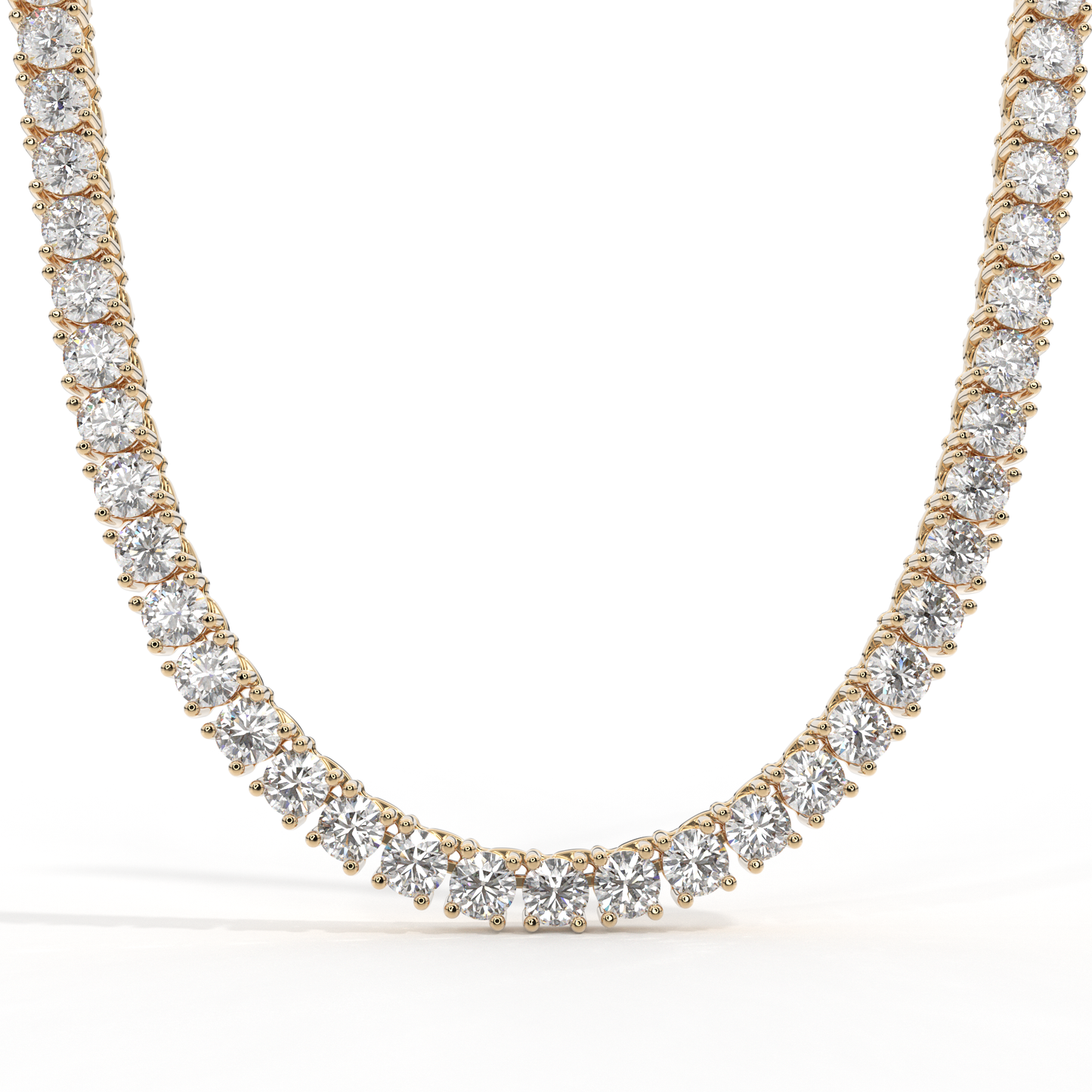 Diamond Tennis Necklace 14K Yellow Gold