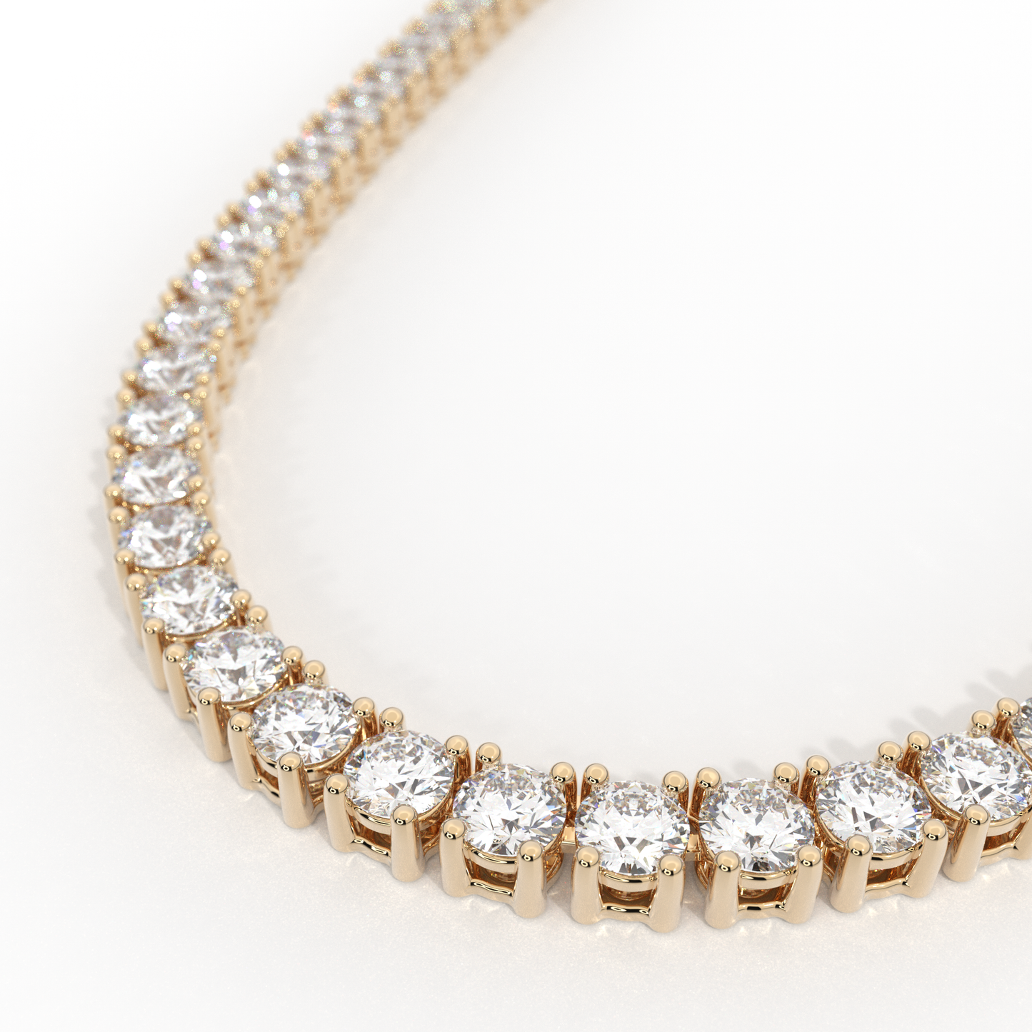 Diamond Tennis Necklace 14K Yellow Gold