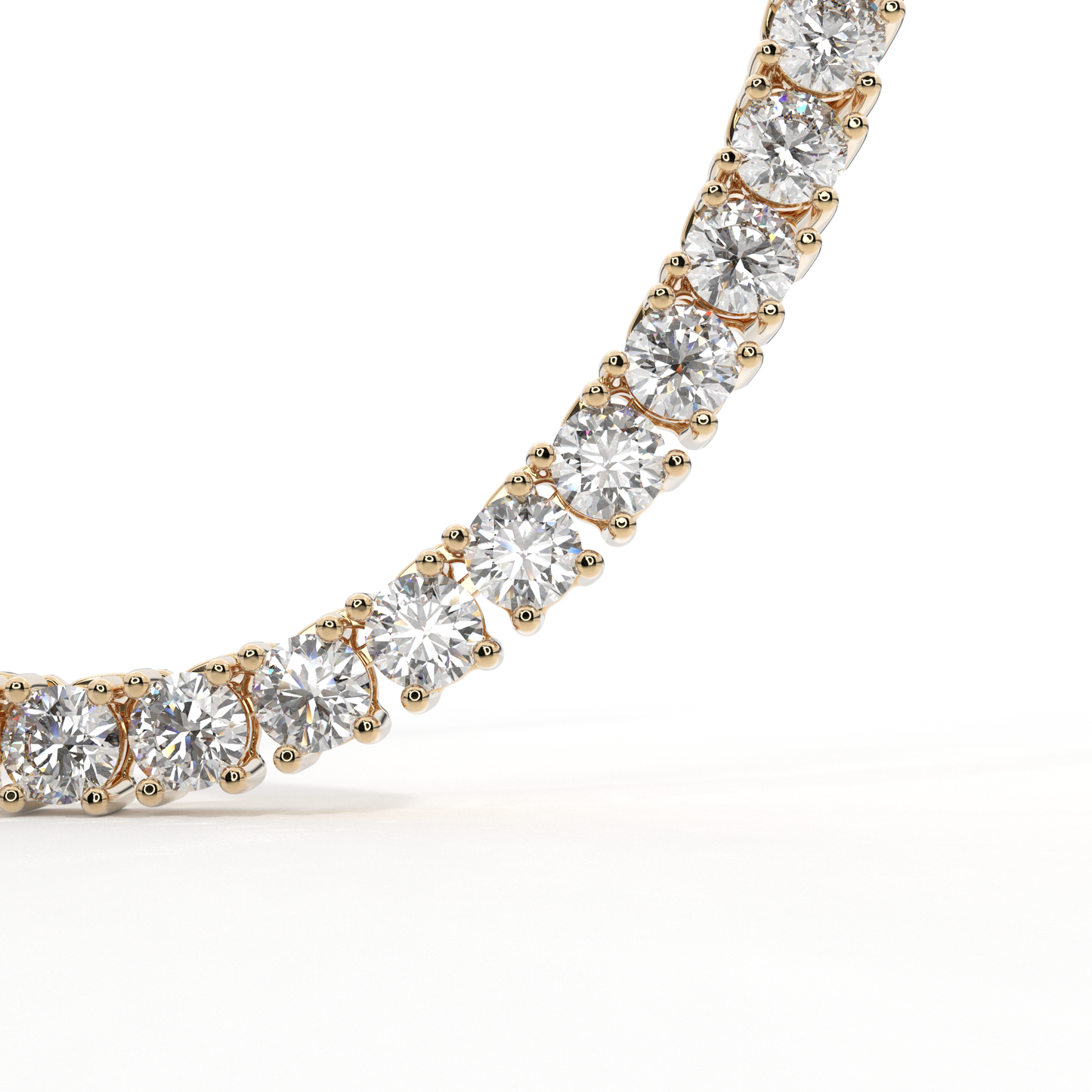 Diamond Tennis Necklace 14K Yellow Gold